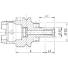 Kombi-Aufsteckfräserdorn DIN69893A HSK-A63 22x60mm