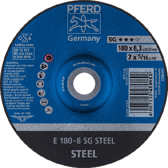 Schruppscheibe SG STEEL D180xS8,m gekr.STA Bohr.22,2m-Beschreibung lesen