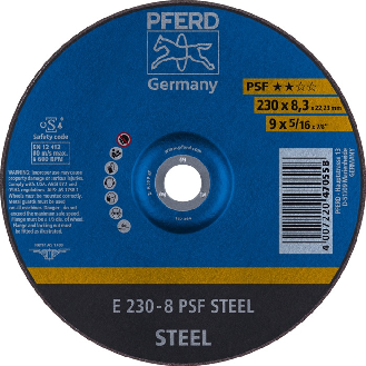 Schruppscheibe PSF STEEL D230xS8,m gekr.STA Bohr.22,2m-Beschreibung lesen