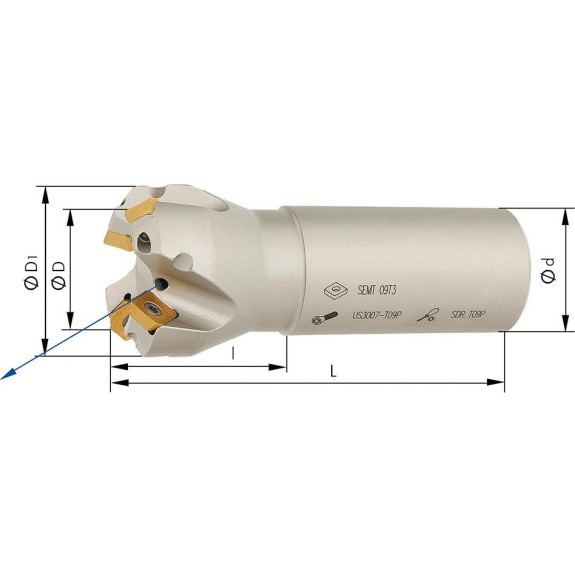 Schaftfräser zylindrisch D20mm Z2 für SEMT09T3.-Beschreibung lesen