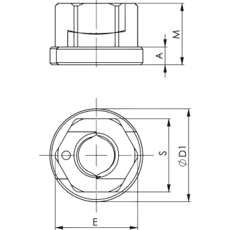 TWINNUT-Mutter Nr.6333SB Gr.M16 m.Bund-Beschreibung lesen