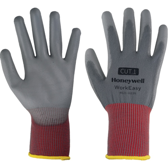 Handschuh Workeasy 13G GY PU 1 Gr.9 grau/rot EN 388 PSA II-Beschreibung lesen