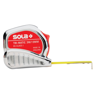 Taschenrollbandmaß TRI-MIC L.5m B.19mm mm/cm EG I Ku.Stopptaste-Beschreibung lesen