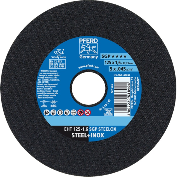 Trennscheibe SGP STEELOX D180x1,6mm ger.INOX Bohr.22,2m-Leer más