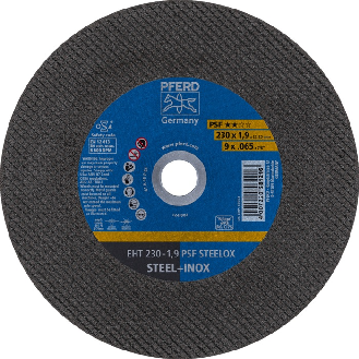 Trennscheibe PSF STEELOX D230x1,9mm ger.INOX Bohr.22,2m-Beschreibung lesen