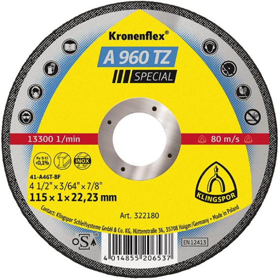 Trennscheibe A960TZ 115x1,0mm gerade 25 St. in Kunststoff-Box Trennscheibe A960TZ 115x1,0mm gerade 25 St. in Kunststoff-Box-Beschreibung lesen