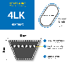CMW - Keilriemen für Motorhacken 4LK-340 Länge :864mm - 34inch mit trockener Hülle und Kevlar-Kabel.