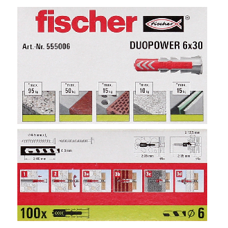 Dübel DUOPOWER D6xL30mm o.Schr.-Beschreibung lesen