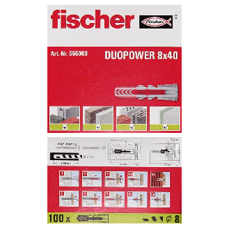 Dübel DUOPOWER D8xL40mm o.Schr.-Beschreibung lesen