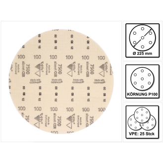 Haftschleifscheibe Sianet 7500 225mm K.100 Keramikkorn-Beschreibung lesen