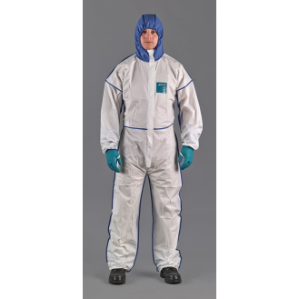 Schutzoverall Alphec 1800 Comfort Gr.XL weiß/blau PSA III-Beschreibung lesen