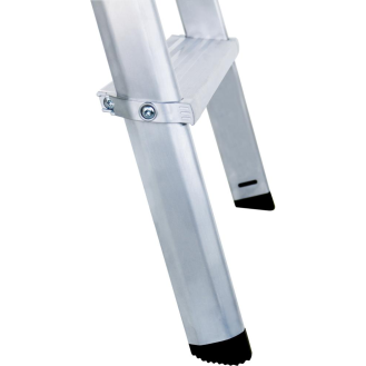 Stufenstehleiter 4 Stufen Alu.Gesamt-H.1540mm Stufen-Holmverbindung geschr. MUNK-Beschreibung lesen