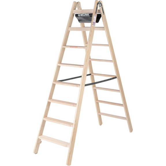 Stufenstehleiter 2x8 Stufen HO Gesamt-H.2140mm MUNK-Beschreibung lesen