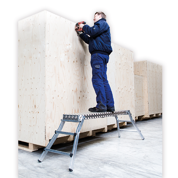 Arbeitspltform 3 Stufen klappb. Pltf.Aluminium-Warzenblech B1740xT290mm MUNK-Beschreibung lesen