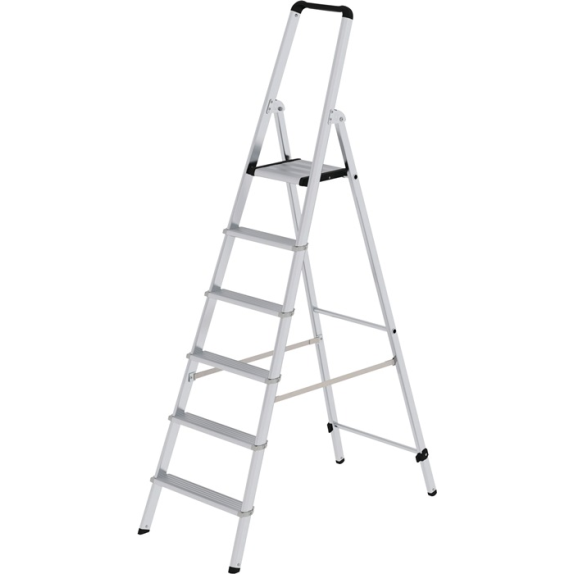Escabeau 6 marches aluminium.Total H.2010mm marchepied raccord vissé MUNK-Leggi tutto