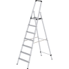 Stufenstehleiter 7 Stufen Alu.Gesamt-H.2250mm Stufen-Holmverbindung geschr. MUNK