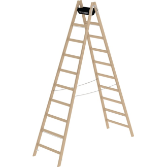 Sprossenstehleiter 2x10 Sprossen HO Leiterlänge 2910mm Arbeits-H.b.ca.4200mmMUNK-Beschreibung lesen