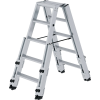 Stufenstehleiter 2x5 Stufen Alu.Gesamt-H.1140mm m.4 Holmverlängerungen MUNK