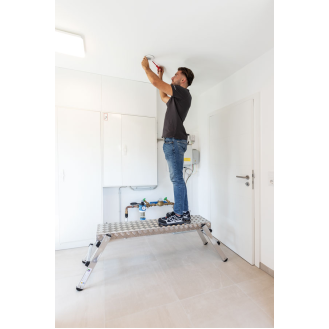 Arbeitspltform 2 Stufen klappb. Pltf.Aluminium-Warzenblech B1300xT290mm MUNK-Beschreibung lesen
