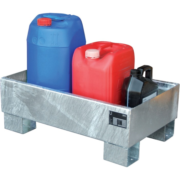 Auffangwanne 65l L500xB800xH290mm Stahlbl.o.Gitterrost silber-Beschreibung lesen