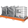 Auffangwanne 1000l L3850xB1300xH340mm Stahlbl.m.Gitterrost gelborange