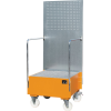 Auffangwanne 203l L870xB890xH2110mm Stahlblech mit Gitterrost gelborange