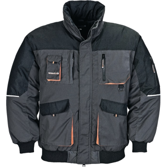 Pilotenjacke Gr.M dunkelgrau/schwarz/orange-Beschreibung lesen