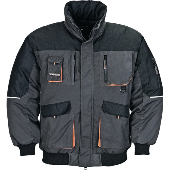 Pilotenjacke Gr.M dunkelgrau/schwarz/orange-Beschreibung lesen
