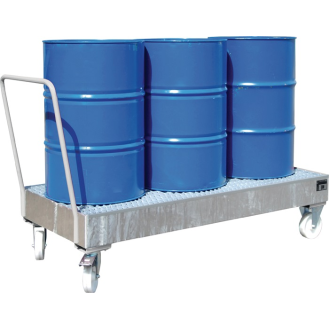 Auffangwanne 202l L1800xB800xH430mm Stahlbl.m.Gitterrost silber-Beschreibung lesen