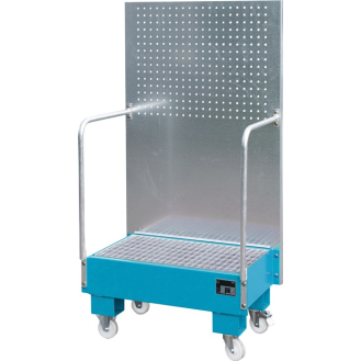 Auffangwanne 60l L570xB890xH1685mm Stahlbl.m.Giiterrost lichtblau-Beschreibung lesen