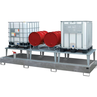 Auffangwanne 1000l L3850xB1460xH780mm Stahlbl.m.Gitterrost silber-Beschreibung lesen