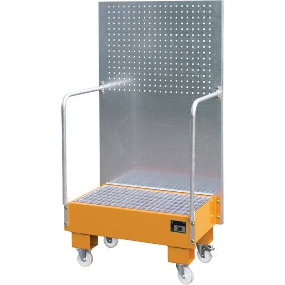Auffangwanne 60l L570xB890xH1685mm Stahlbl.m.Giiterrost gelborange Auffangwanne 60l L570xB890xH1685mm Stahlbl.m.Giiterrost gelborange-Beschreibung lesen