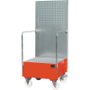 Auffangwanne 203l L870xB890xH2110mm Stahlbl.m.Gitterrost feuerrot