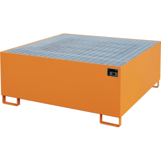 Auffangwanne 1000l L1460xB1460xH630mm Stahlbl.m.Gitterrost gelborange-Beschreibung lesen