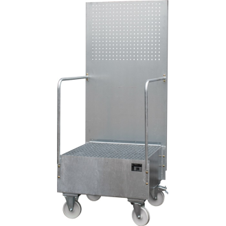 Auffangwanne 203l L870xB890xH2110mm Stahlbl.m.Gitterrost silber-Beschreibung lesen