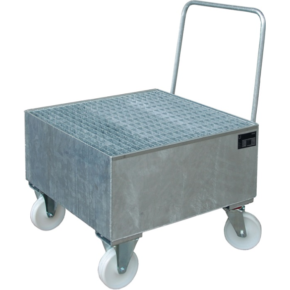 Bandeja de recogida 61l L800xL500xH415mm de acero con rejilla plateada-Leer más