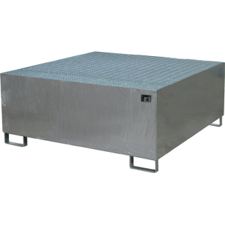 Auffangwanne 1000l L1460xB1460xH630mm Stahlbl.m.Gitterrost silber-Beschreibung lesen