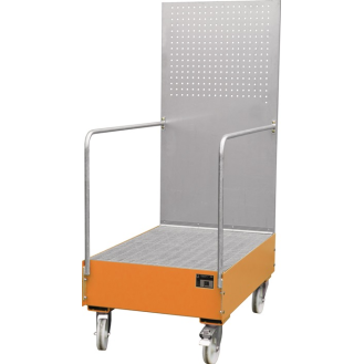 Auffangwanne 215l L1280xB800xH2015mm Stahlbl.m.Gitterrost gelborange-Beschreibung lesen