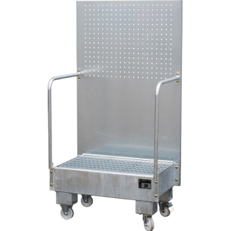 Auffangwanne 60l L570xB890xH1685mm Stahlbl.m.Giiterrost silber-Beschreibung lesen
