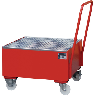 Auffangwanne 203l L800xB800xH610mm Stahlbl.m.Gitterrost feuerrot-Beschreibung lesen