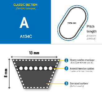 CMW - A134 V-Belt Classic-Leer más