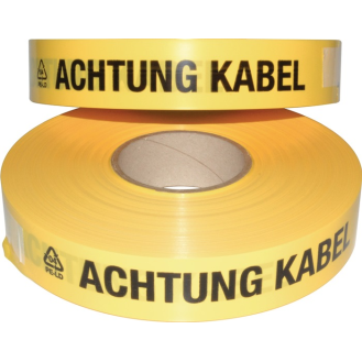 Trassenwarnband Aufdruck Achtung Kab.B.40mm L.250m gelb-Beschreibung lesen