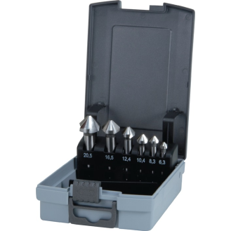 Kegelsenkersz DIN 335C 90Grad 6,3-20,5mm HSS 6-tlg.Ku.-Kass.-Beschreibung lesen
