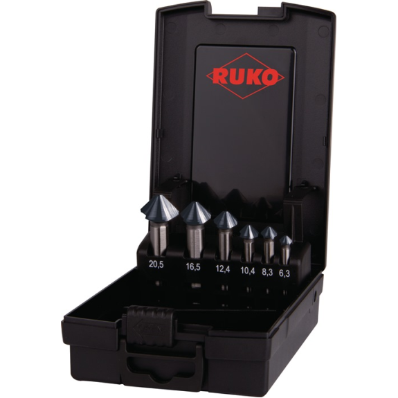 Kegelsenker-Set DIN 335 90° 6,3-20,5 mm HSSE-Co 5 Kegelsenker-Set DIN 335 90° 6,3-20,5 mm HSSE-Co 5-Beschreibung lesen