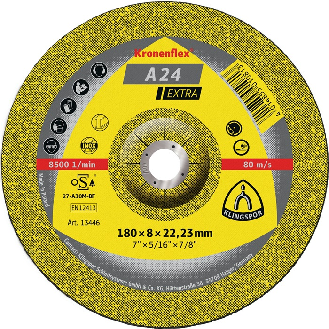 Schruppscheibe A 24 Extra D150xS6mm gekr.STA Bohr.22,2m-Beschreibung lesen
