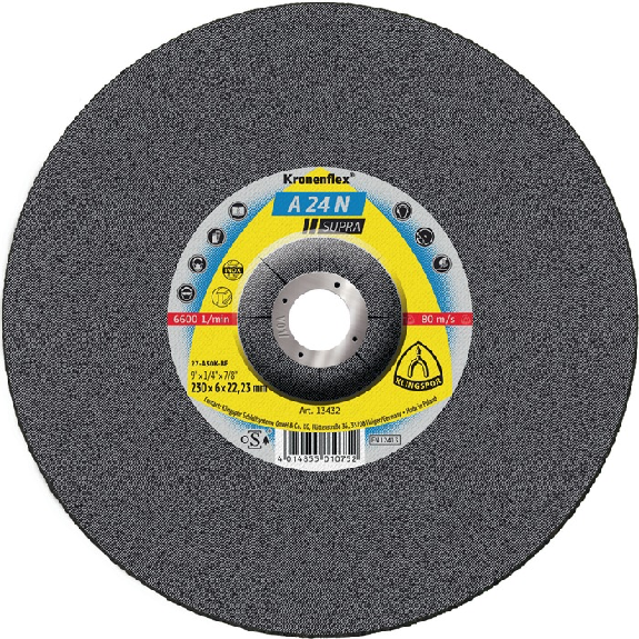 Schruppscheibe A 24N Supra D230xS6mm gekr.INOX Bohr.22,2m-Leggi tutto