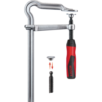 Ganzstahlschraubzwinge OMEGA Spann-W.200mm A.100mm 2-K-Griff-Beschreibung lesen