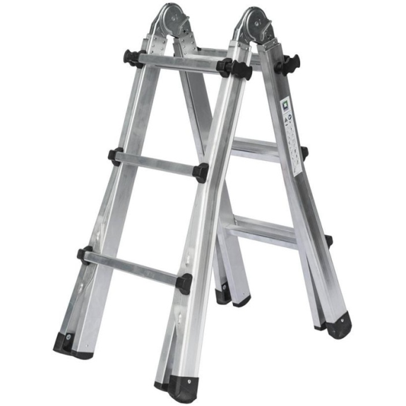 Échelle télescopique en aluminium. 4x3 échelons charge totale max.-Leer más