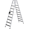 Stufenstehleiter 2x10 Stufen Alu.Gesamt-H.2320mm m.clip-step R13 Auflage