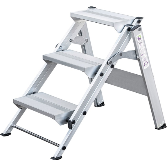 Escalier de sécurité 3 marches aluminium sans barre de sécurité-Leggi tutto
